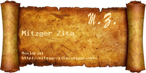 Mitzger Zita névjegykártya